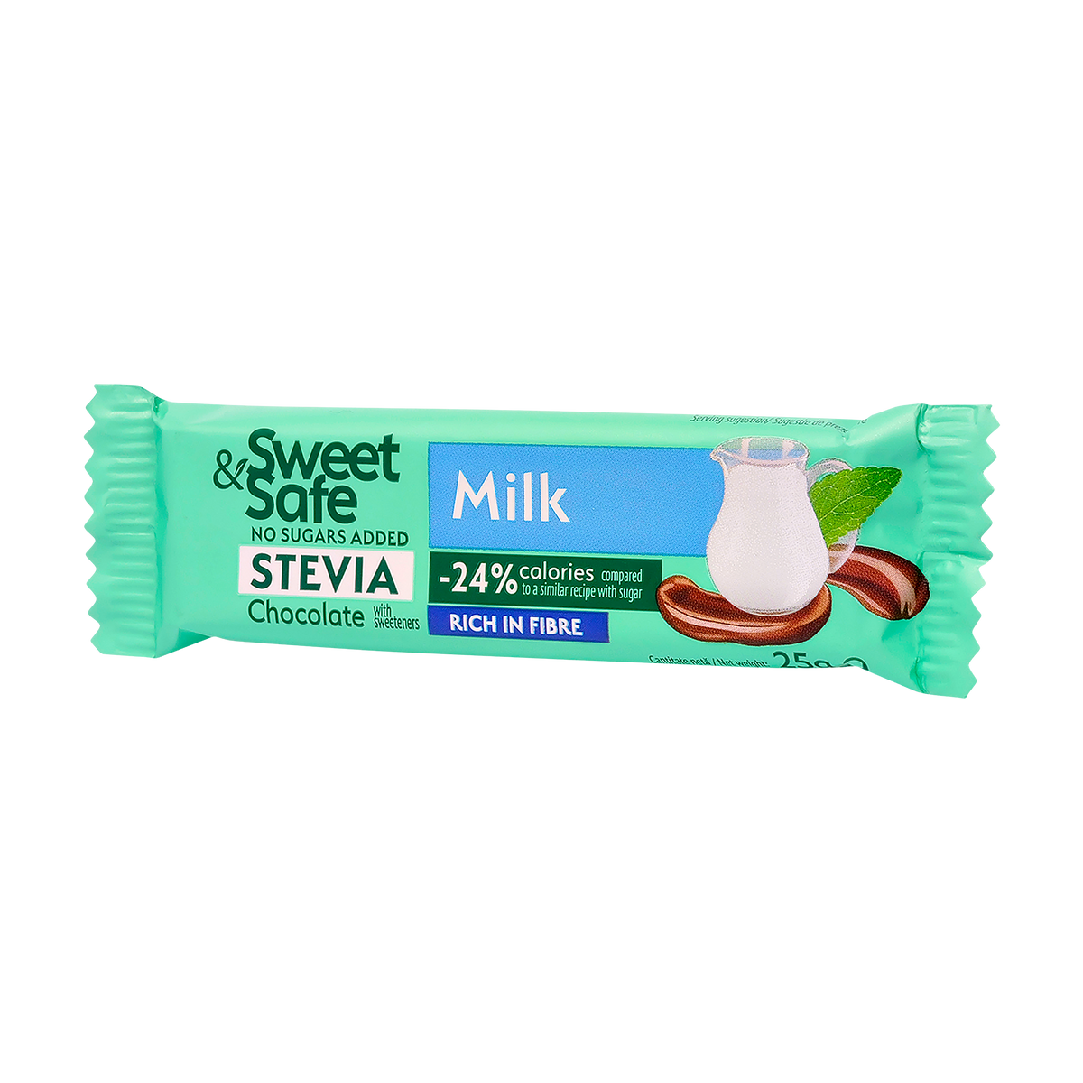 Ciocolata cu lapte si cu indulcitor stevie 25 g