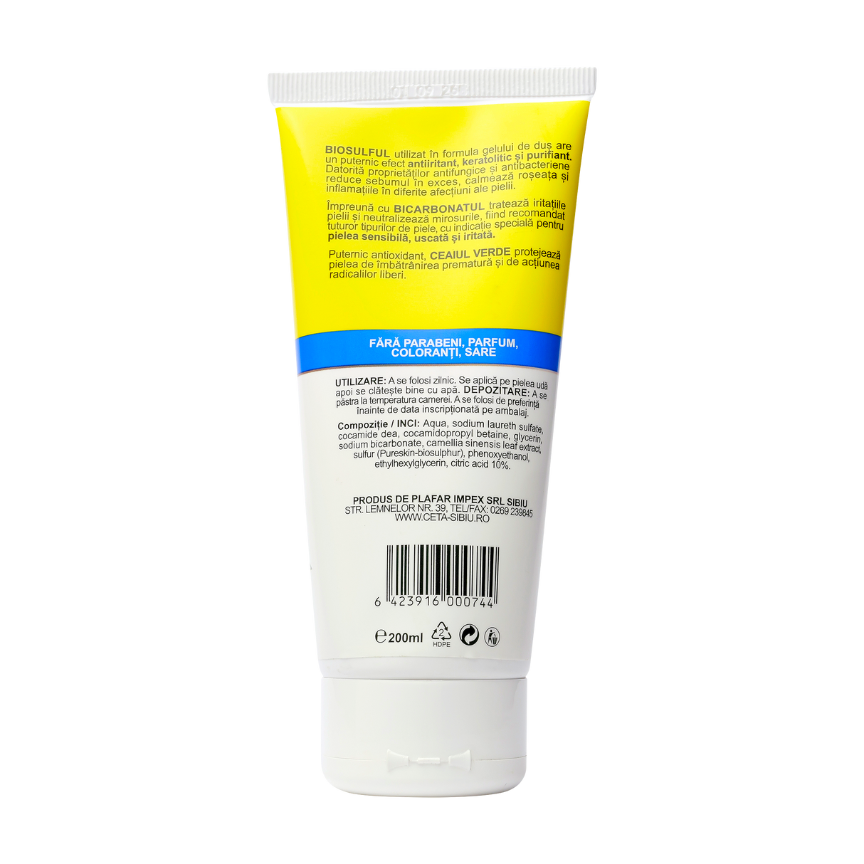 Gel de dus biosulf si ceai verde 200 ml