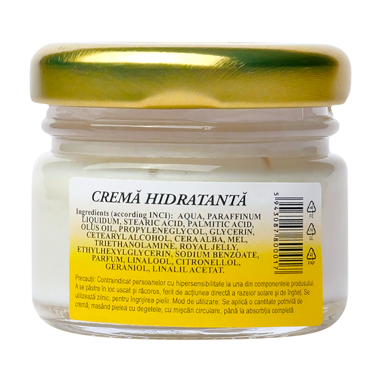 Crema hidratanta cu miere, ceara si propolis 30 ml