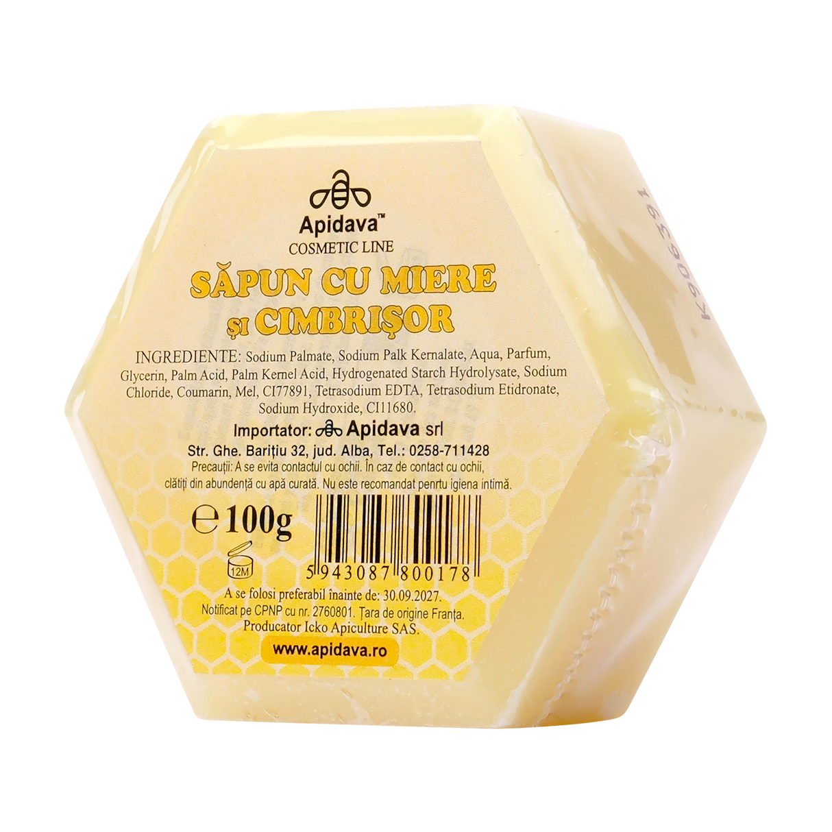 Sapun vegetal hexagonal cu miere si cimbrisor 100 g