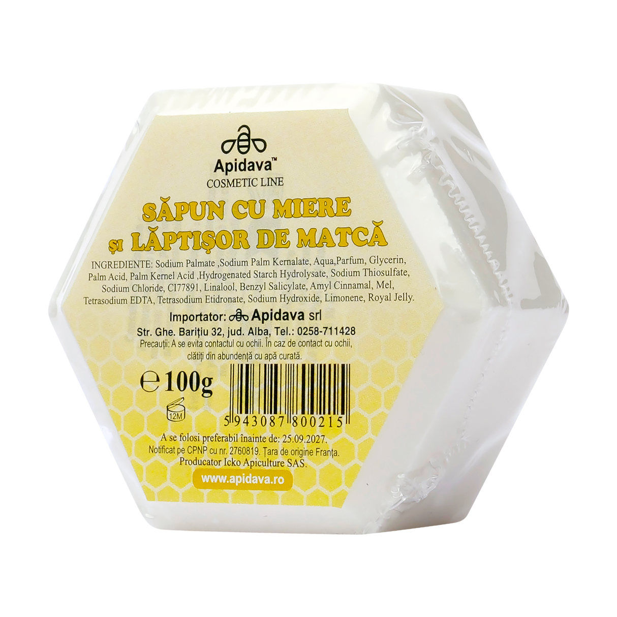 Sapun vegetal hexagonal cu laptisor de matca 100 g