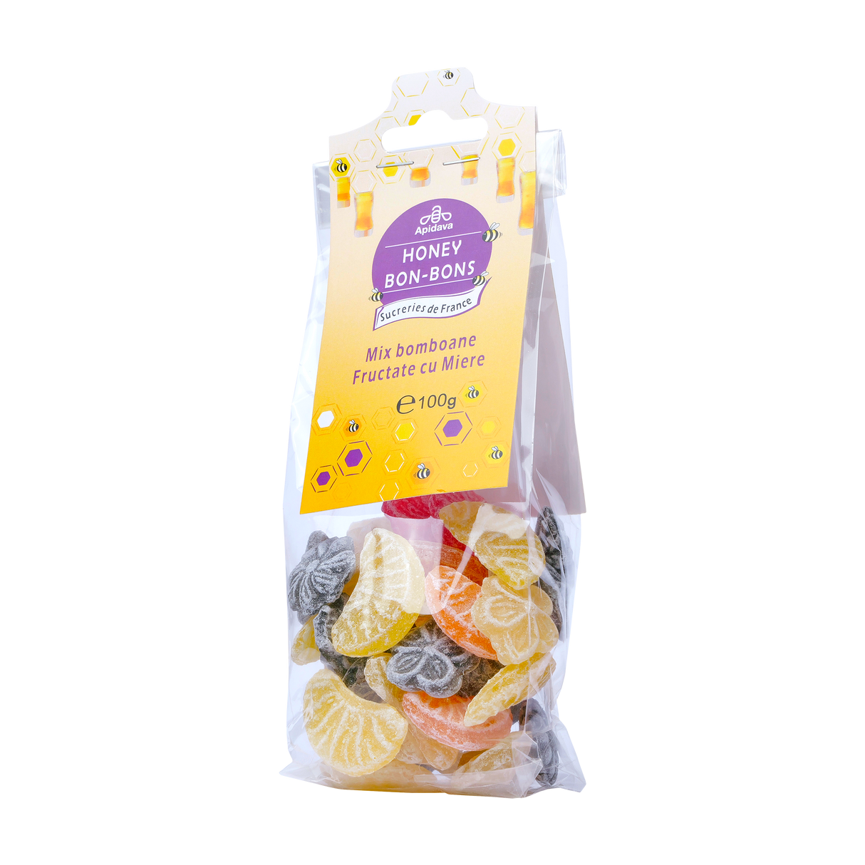 Bomboane cu miere mix fructate 100 g