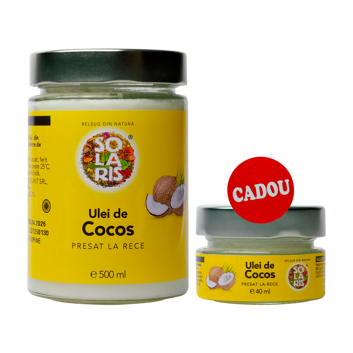 Pachet promo ulei cocos 500ml+40ml CADOU