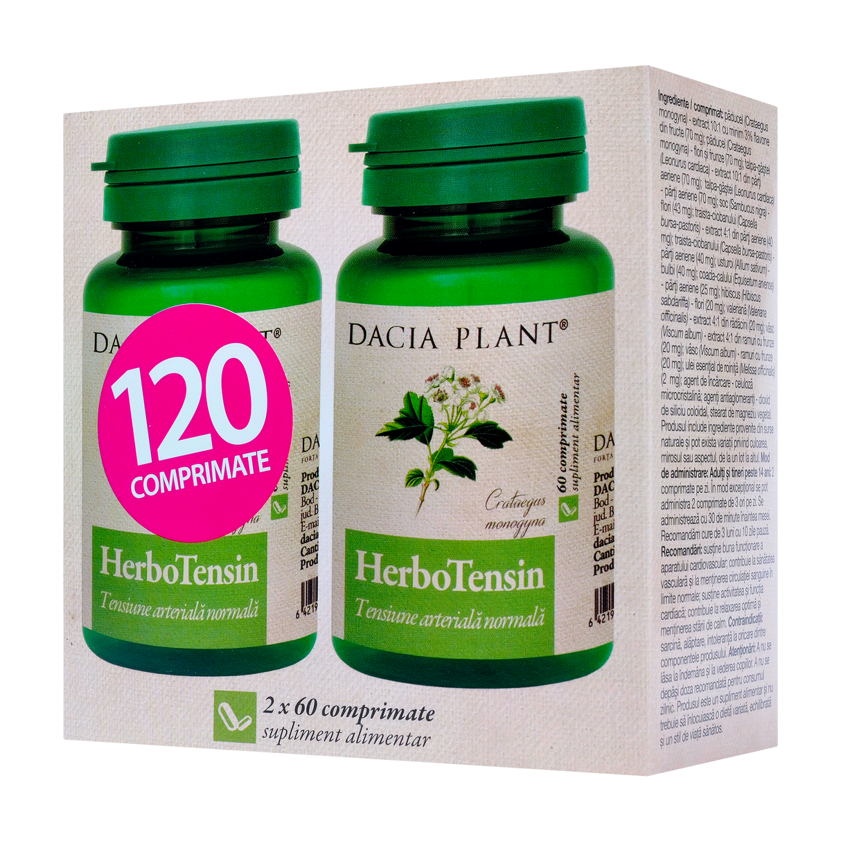Herbo tensin 120 comprimate