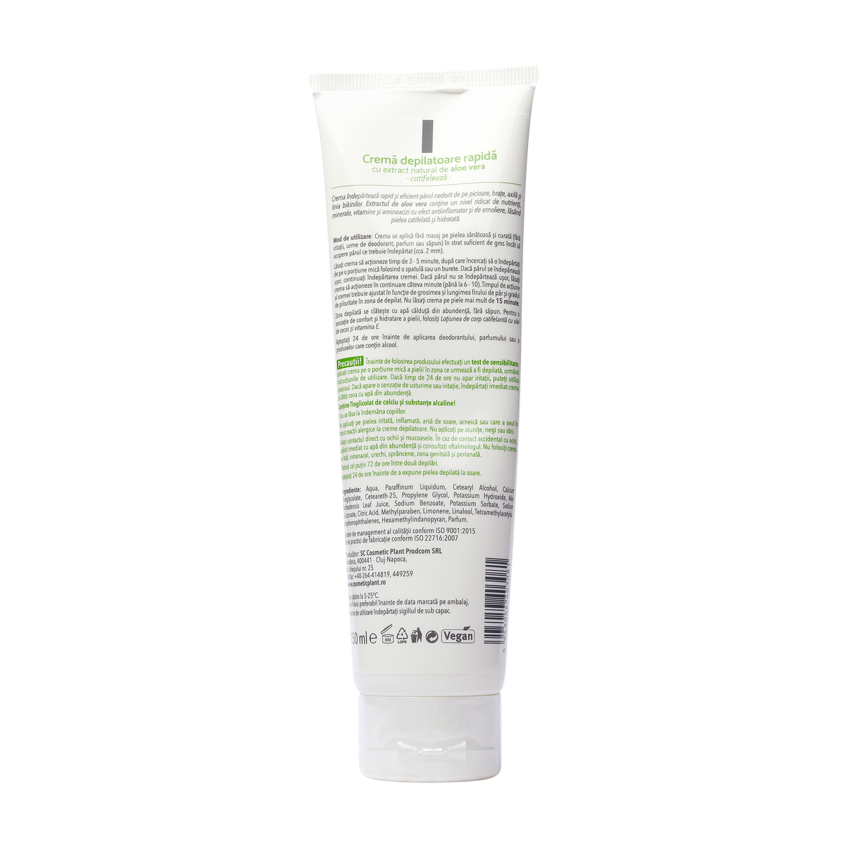 Crema depilatoare cu extract de aloe vera 150 ml