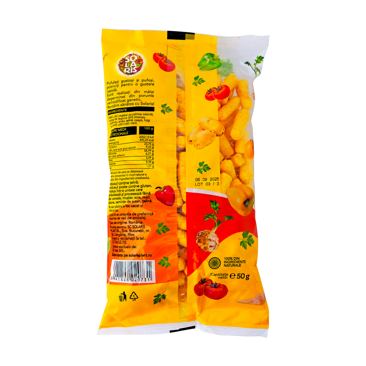 Pufuleti cu belsug de legume fara sare 50 g