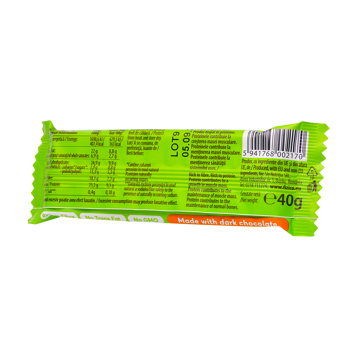 Baton proteic "vegan" cu arahide 40 g