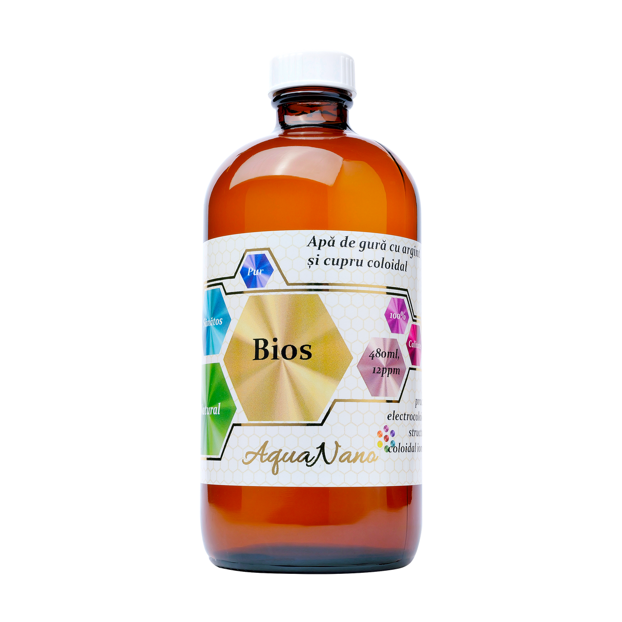 Apa de gura aquanano cu argint si cupru 12ppm 480 ml