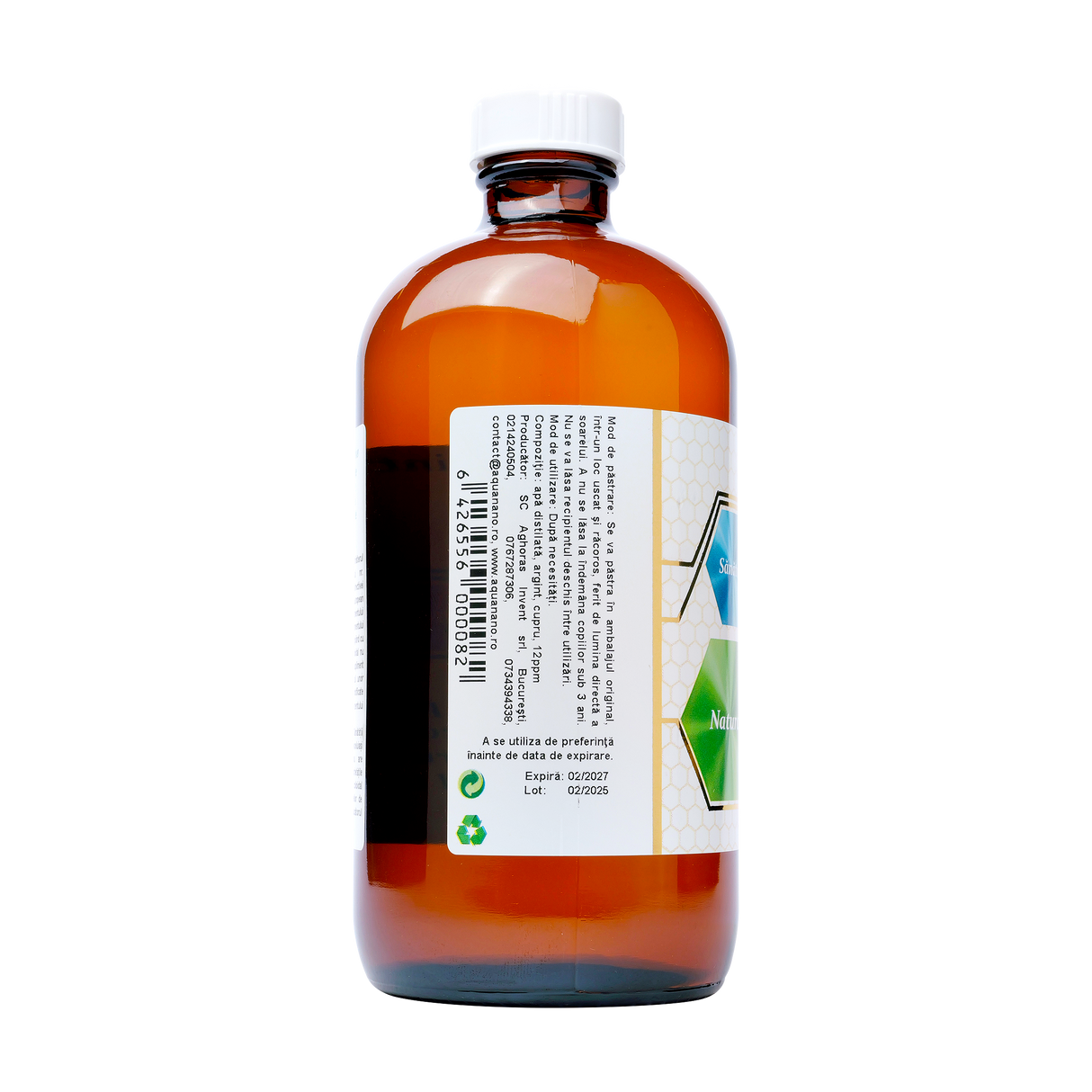 Apa de gura aquanano cu argint si cupru 12ppm 480 ml