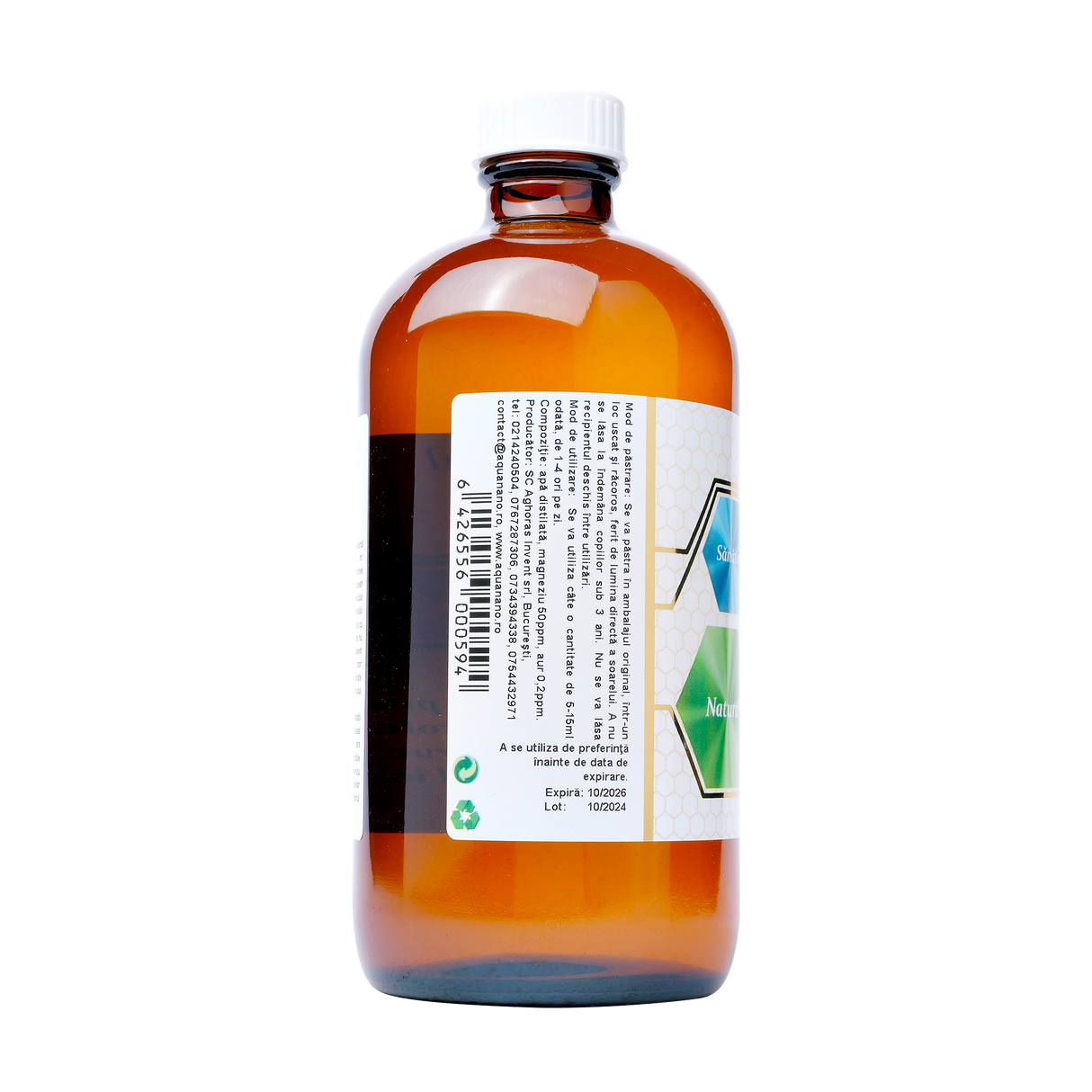 Magneziu coloidal stabil aquanano 50ppm 480 ml