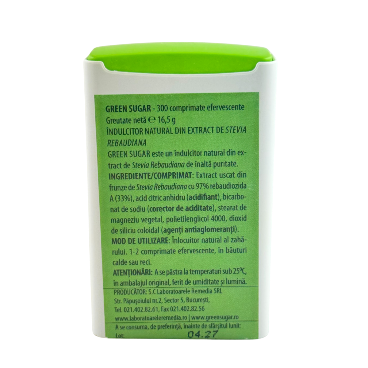 Green sugar 300cpr Laboratoarele Remedia 300 comprimate