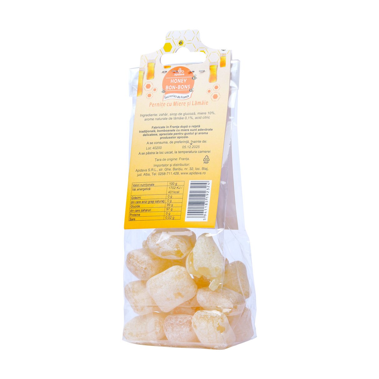Bomboane pernite cu miere si lamaie 100 g
