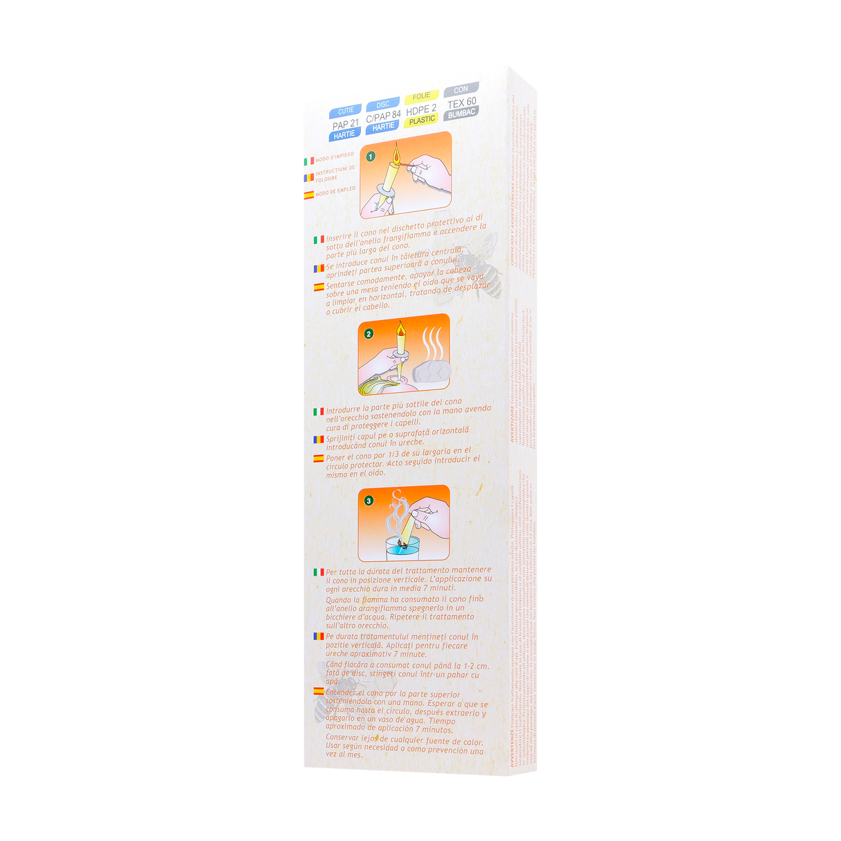 Conuri auriculare ceara albine si propolis aromate mari 2 bucati