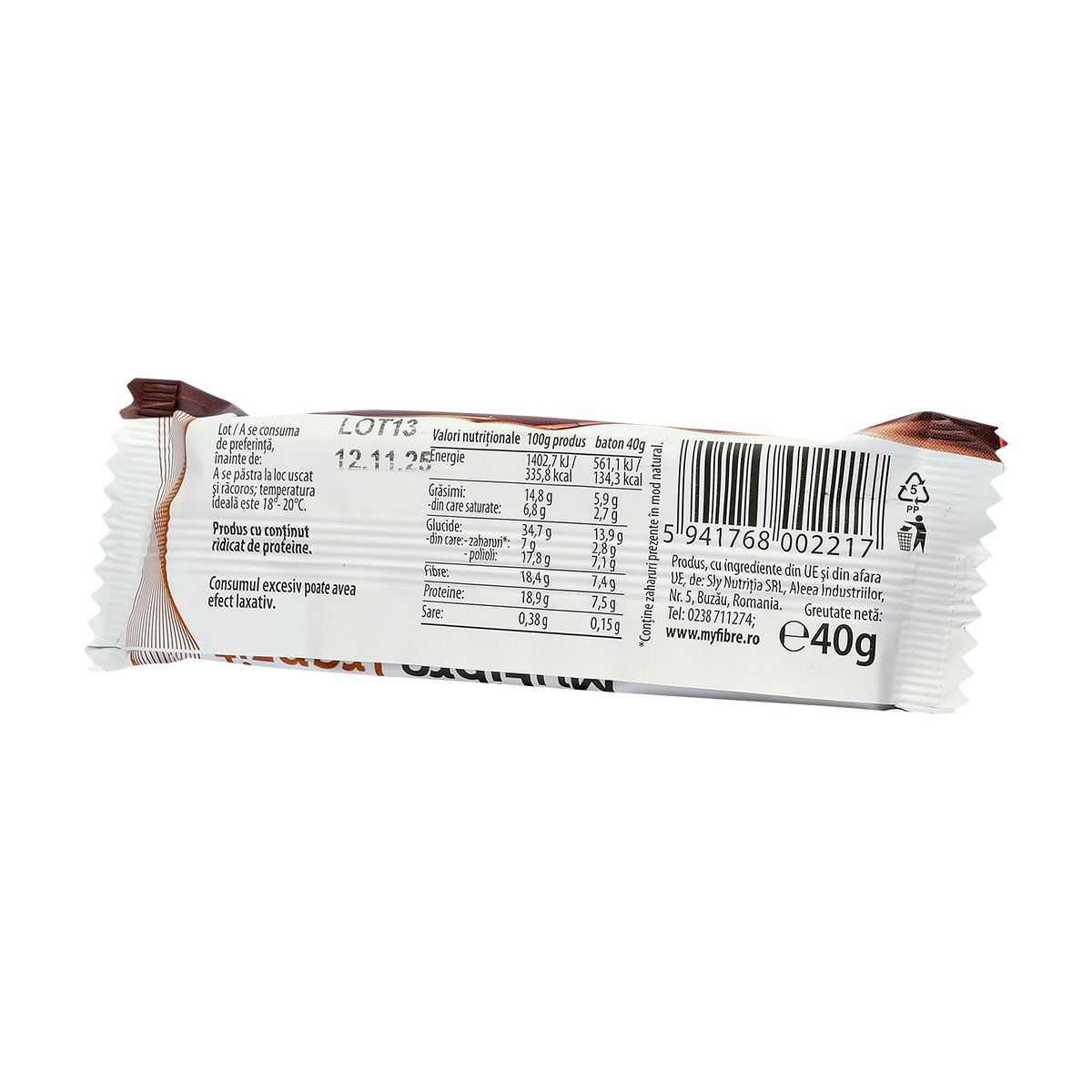 Baton My fibre tranzit cu fibre secara, cocos si portocale fara zahar 40 g