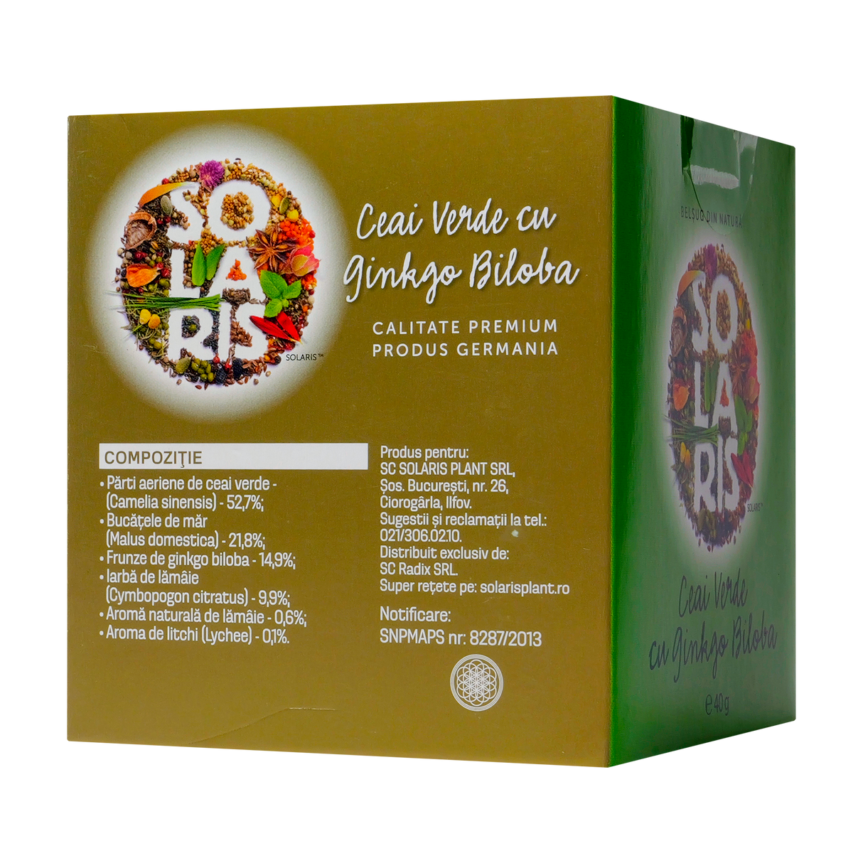 Ceai verde cu ginko biloba 20 plicuri