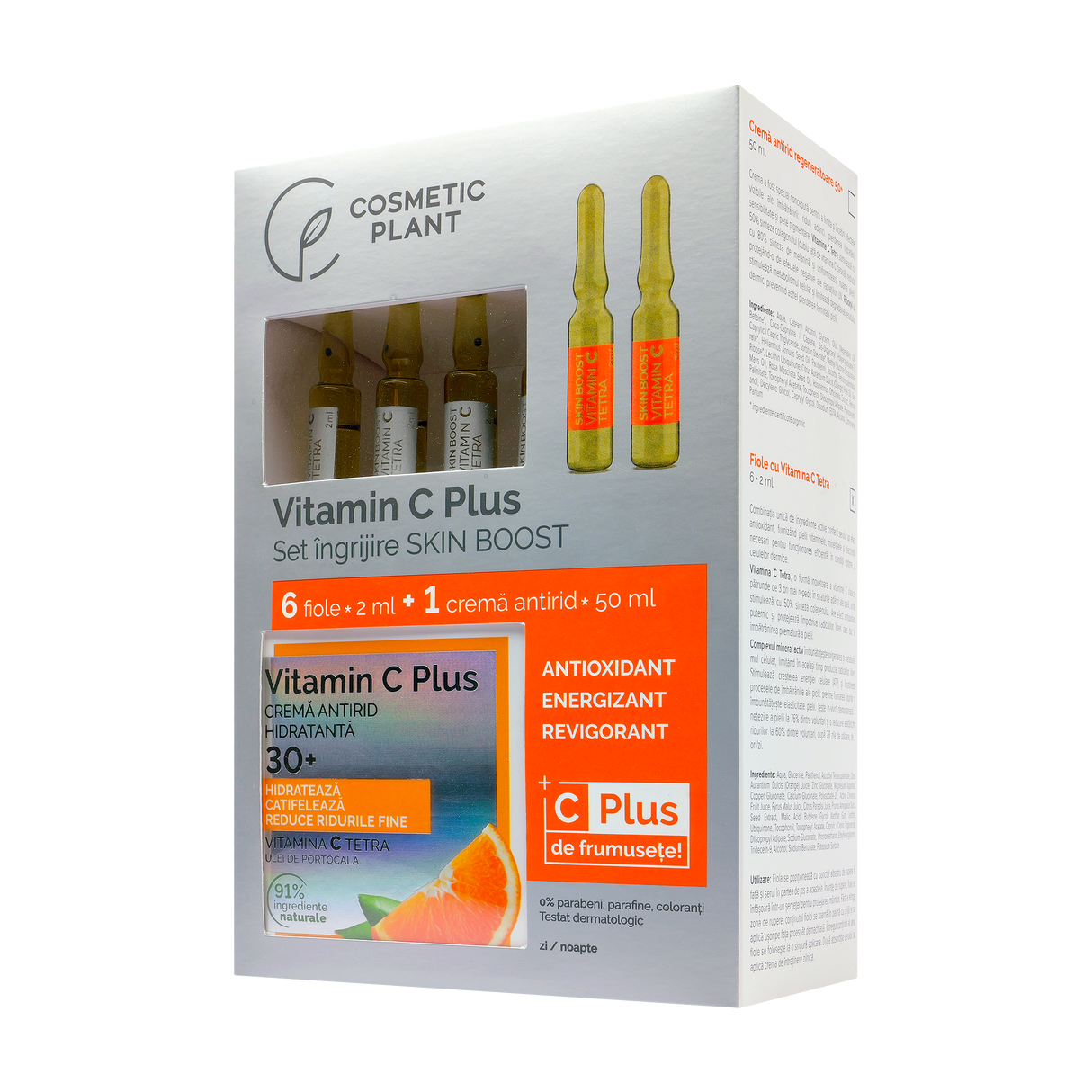 Set cadou vitamina C plus Skin boost 30+ 6fiole*2ml+1crema antirid 50 ml