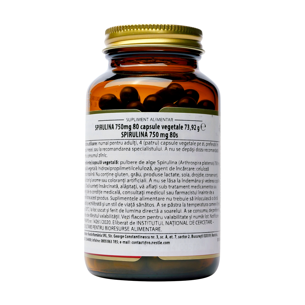 Spirulina 750 mg 80 comprimate