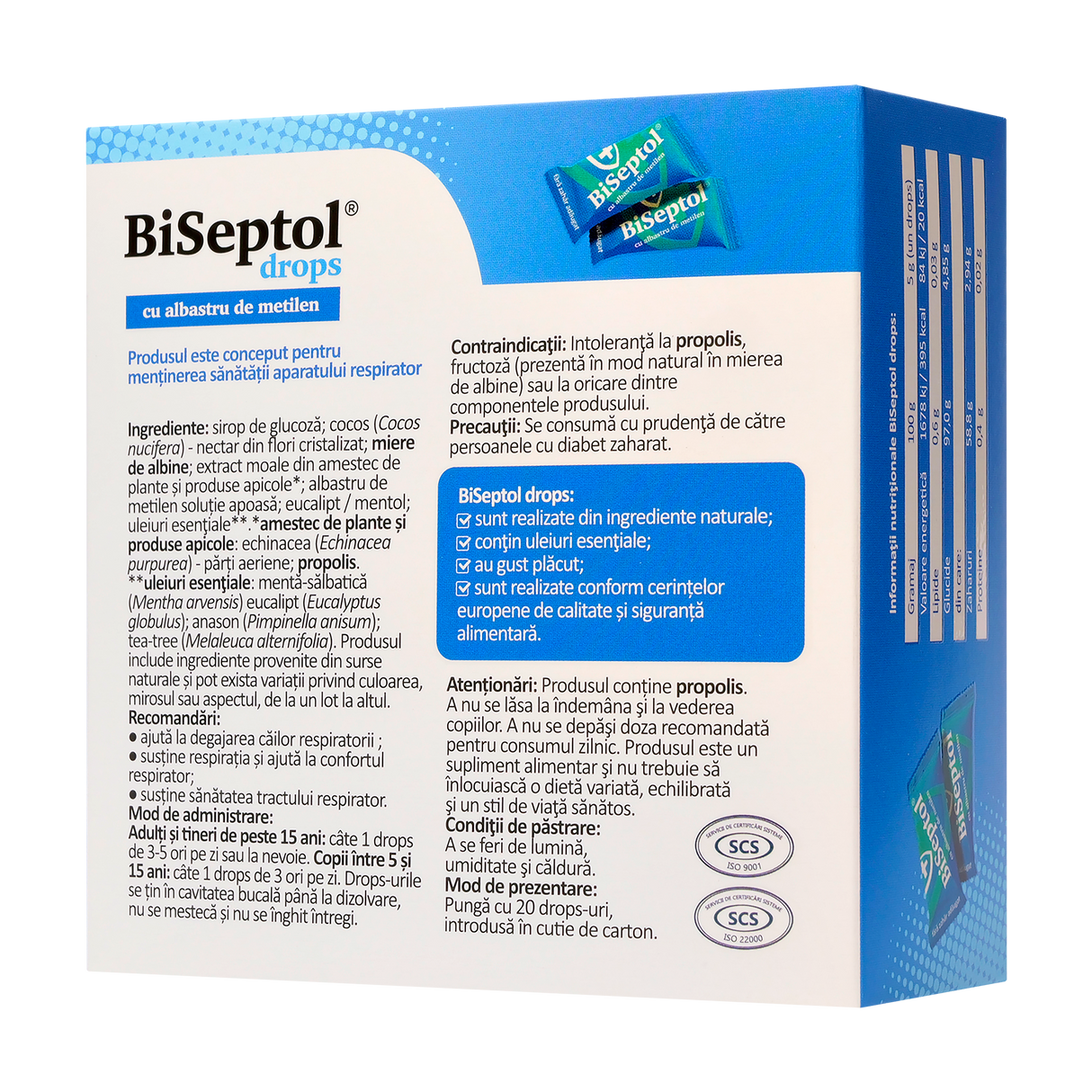 Biseptol dropsuri cu Albastru de Metilen 20 dropsuri