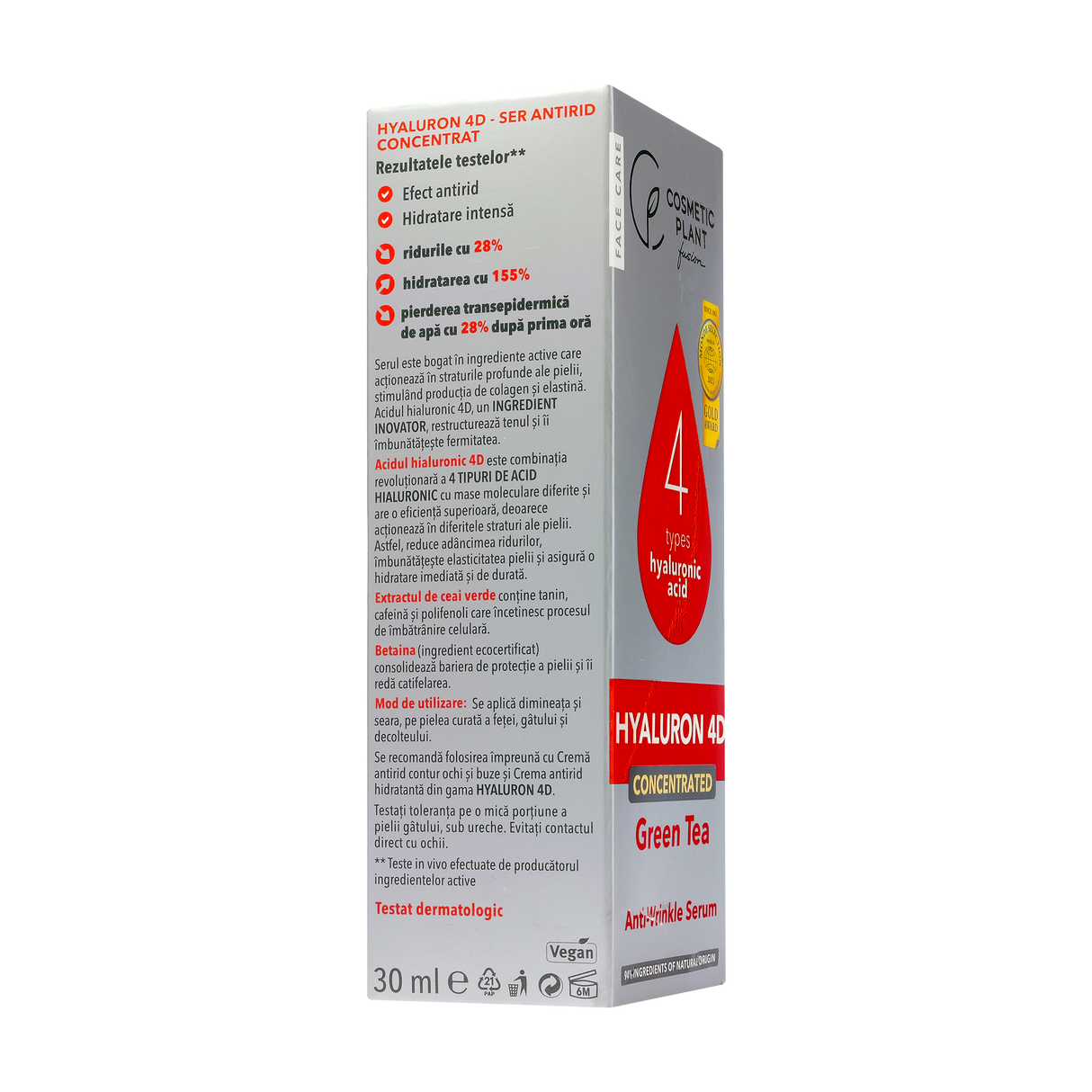 Ser antirid concentrat cu acid hialuronic 4D 30 ml