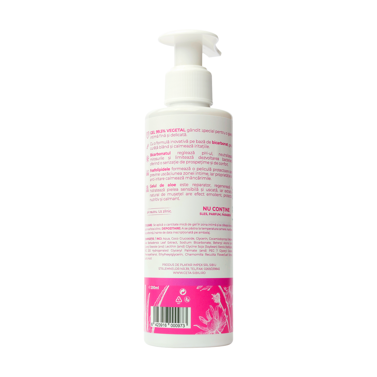 Gel intim 99.5% vegetal 200 ml