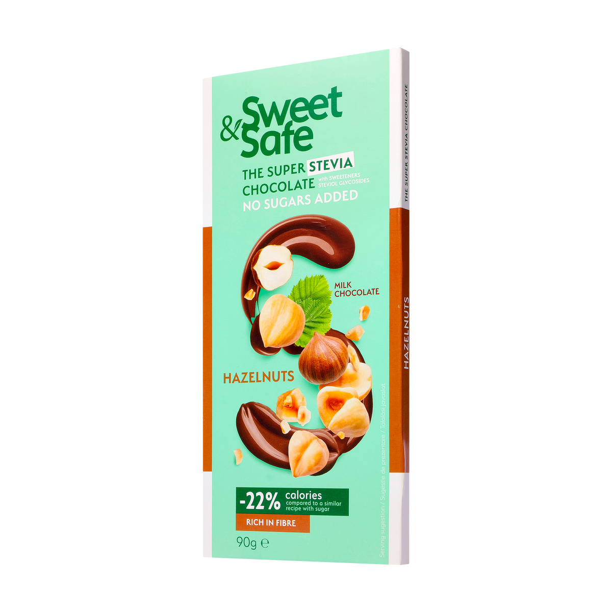 Ciocolata cu lapte cu alune de padure si cu indulcitor stevie 90 g