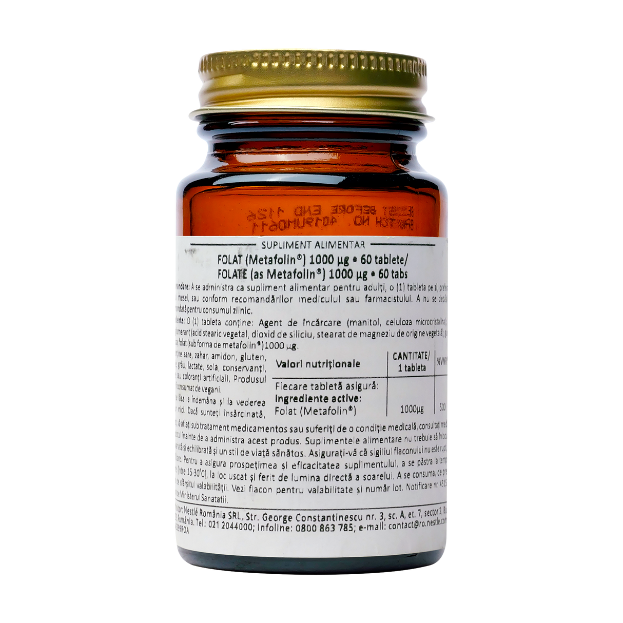 Folate as metafolin 1000mcg 60 tablete