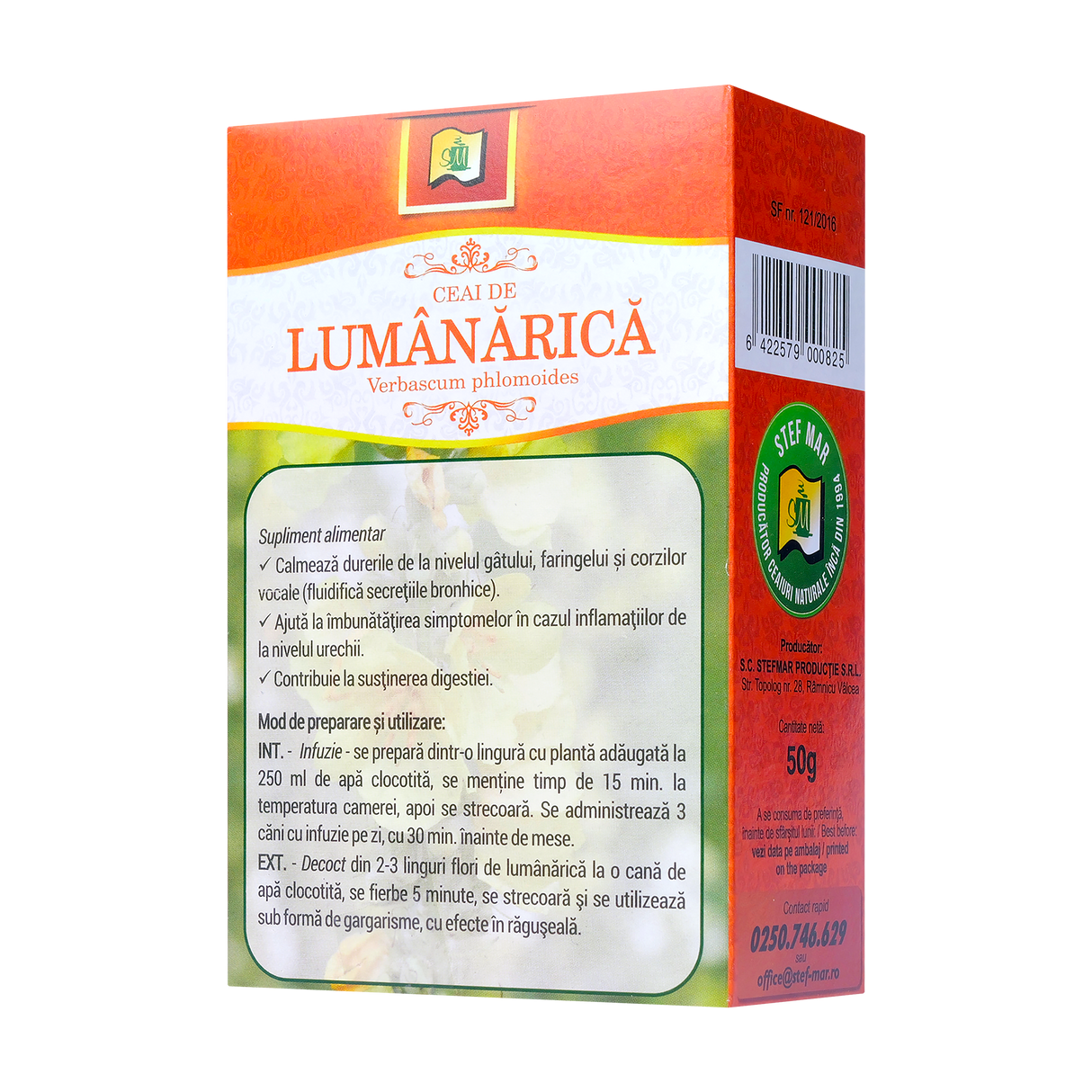 Ceai lumanarica 50 g Stefmar