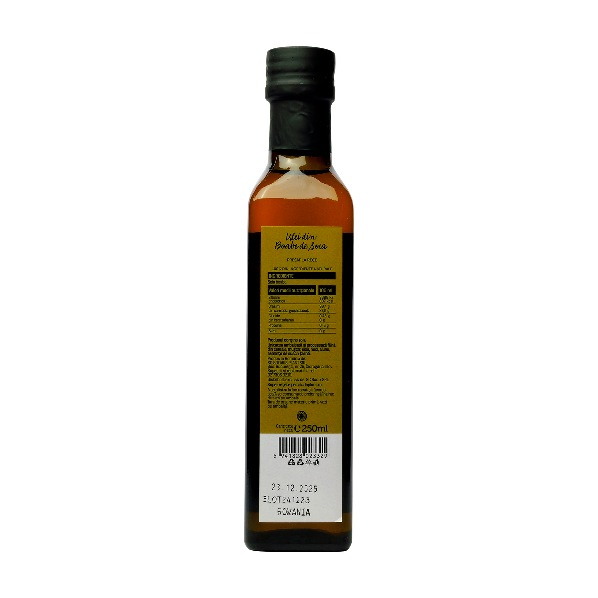 Ulei din boabe de soia presat la rece 250 ml