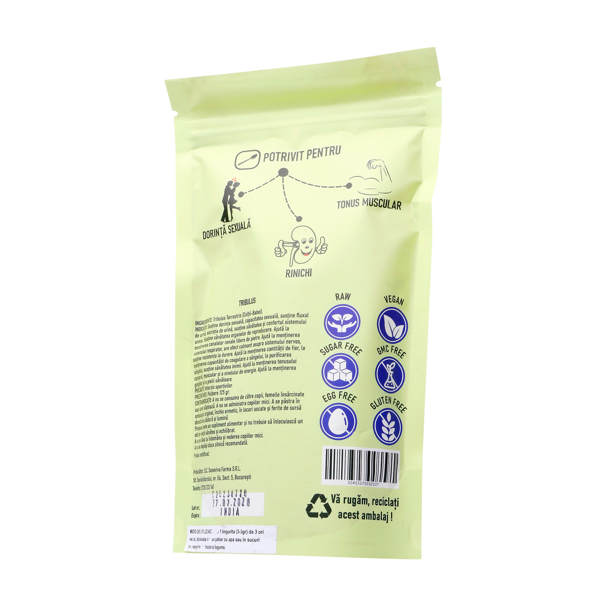 Tribulus terrestris pulbere 125 g