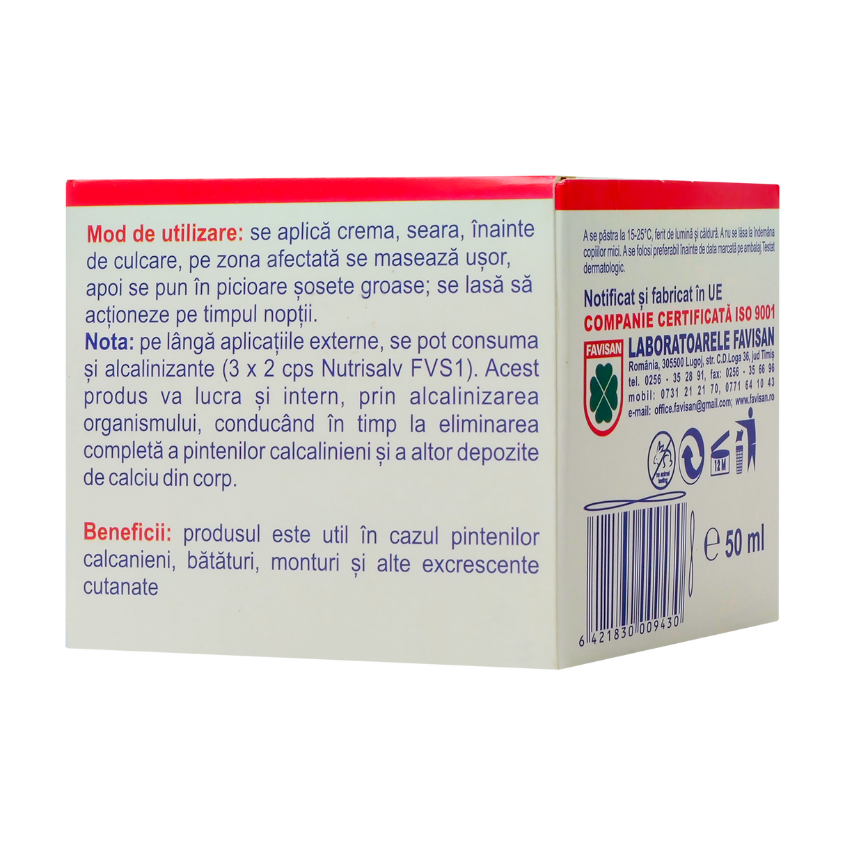 Crema ingrijirea picioarelor contra pintenilor calcanieni 50 ml