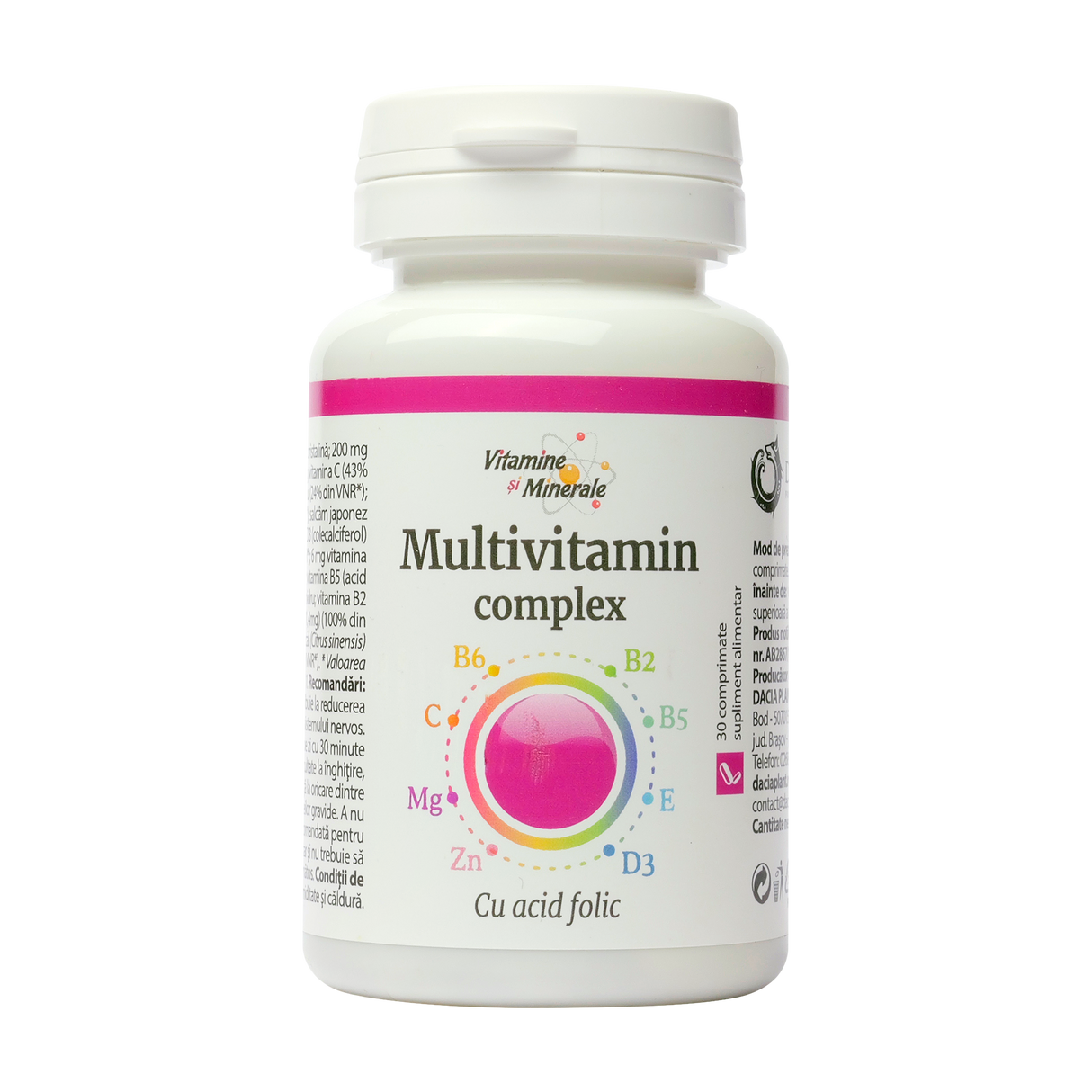 Multivitamin complex cu acid folic 30 comprimate