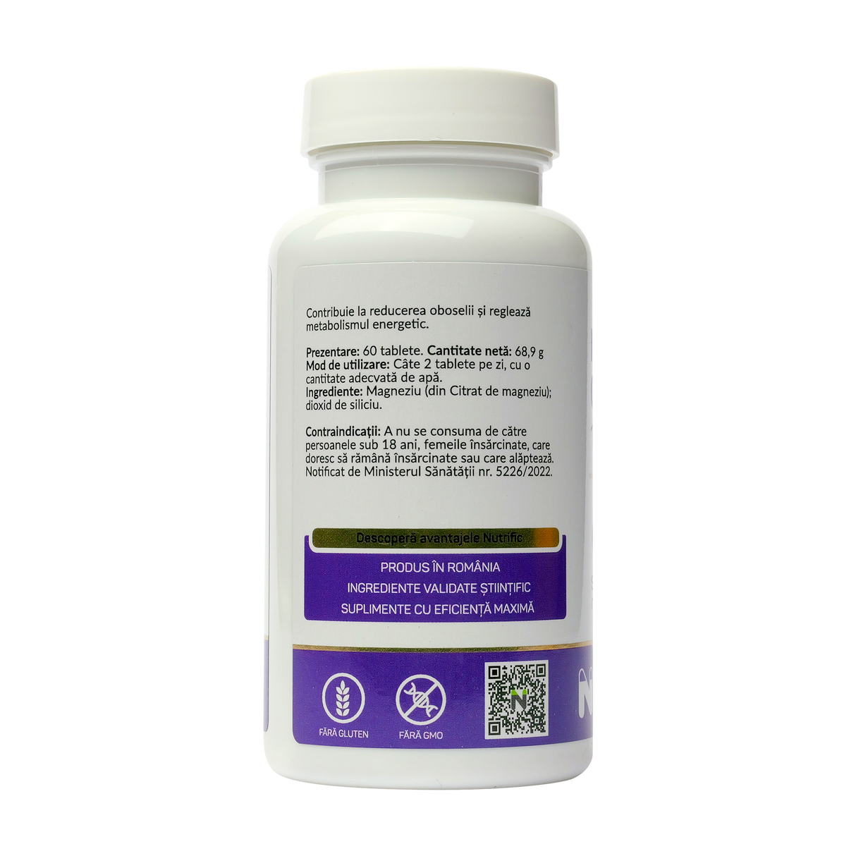Magneziu citrat 375mg 60 tablete