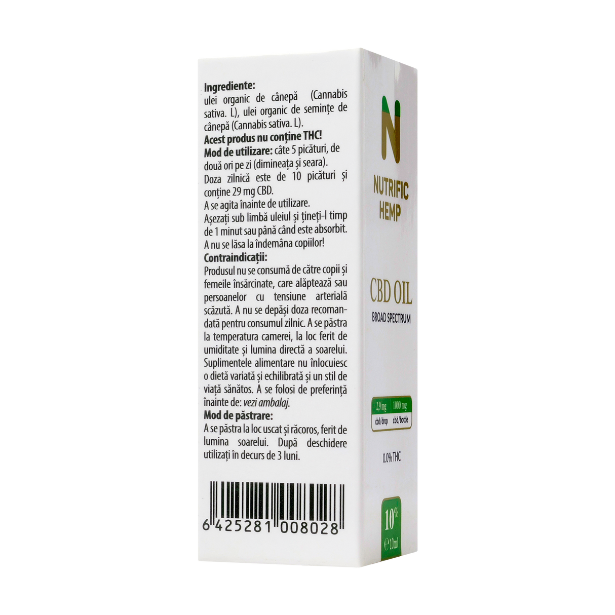 Ulei cbd 10%, spectru complet 1000 mg CBD 10 ml