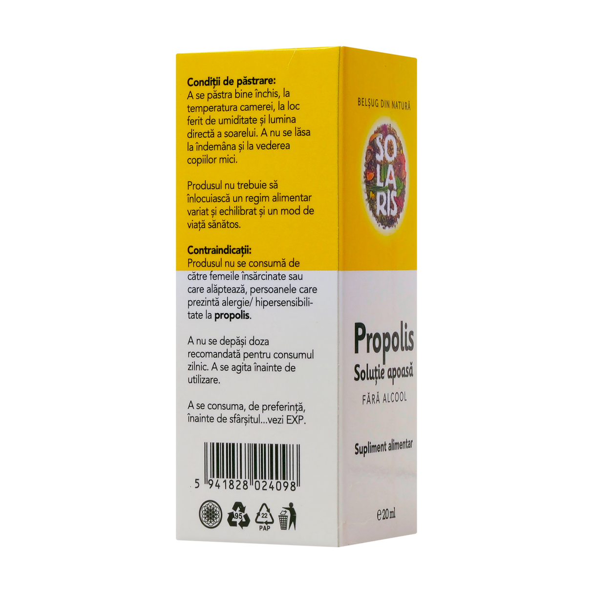 Solutie apoasa de propolis fara alcool 20 ml
