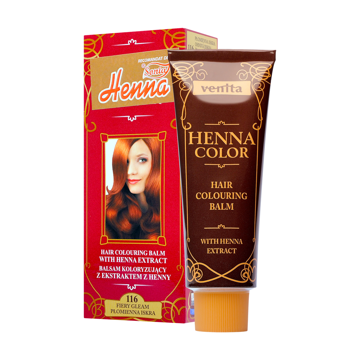Balsam colorant par henna sonia nr.116 - rosu intens 75 g