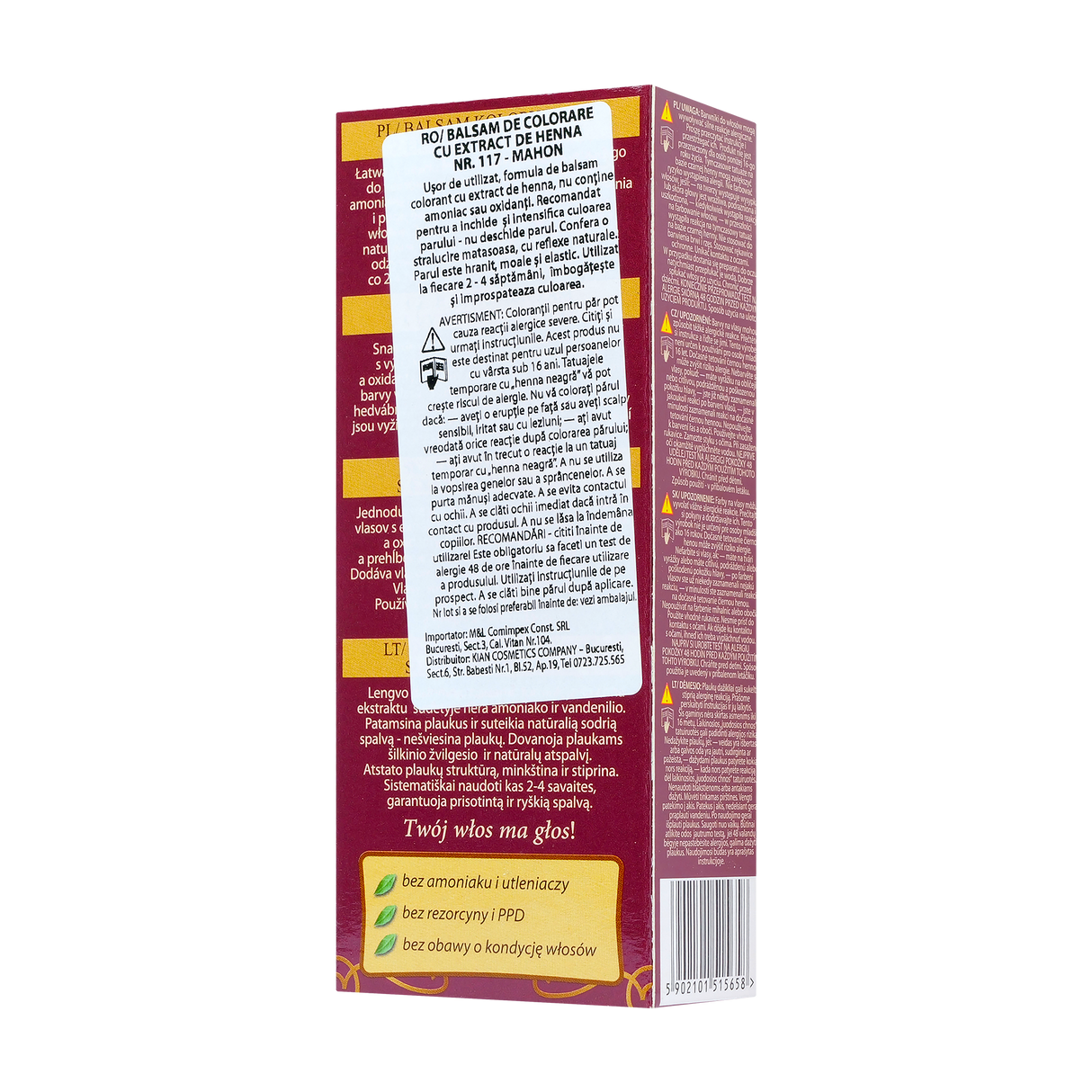 Balsam colorant par henna sonia nr.117 - mahon 75 g