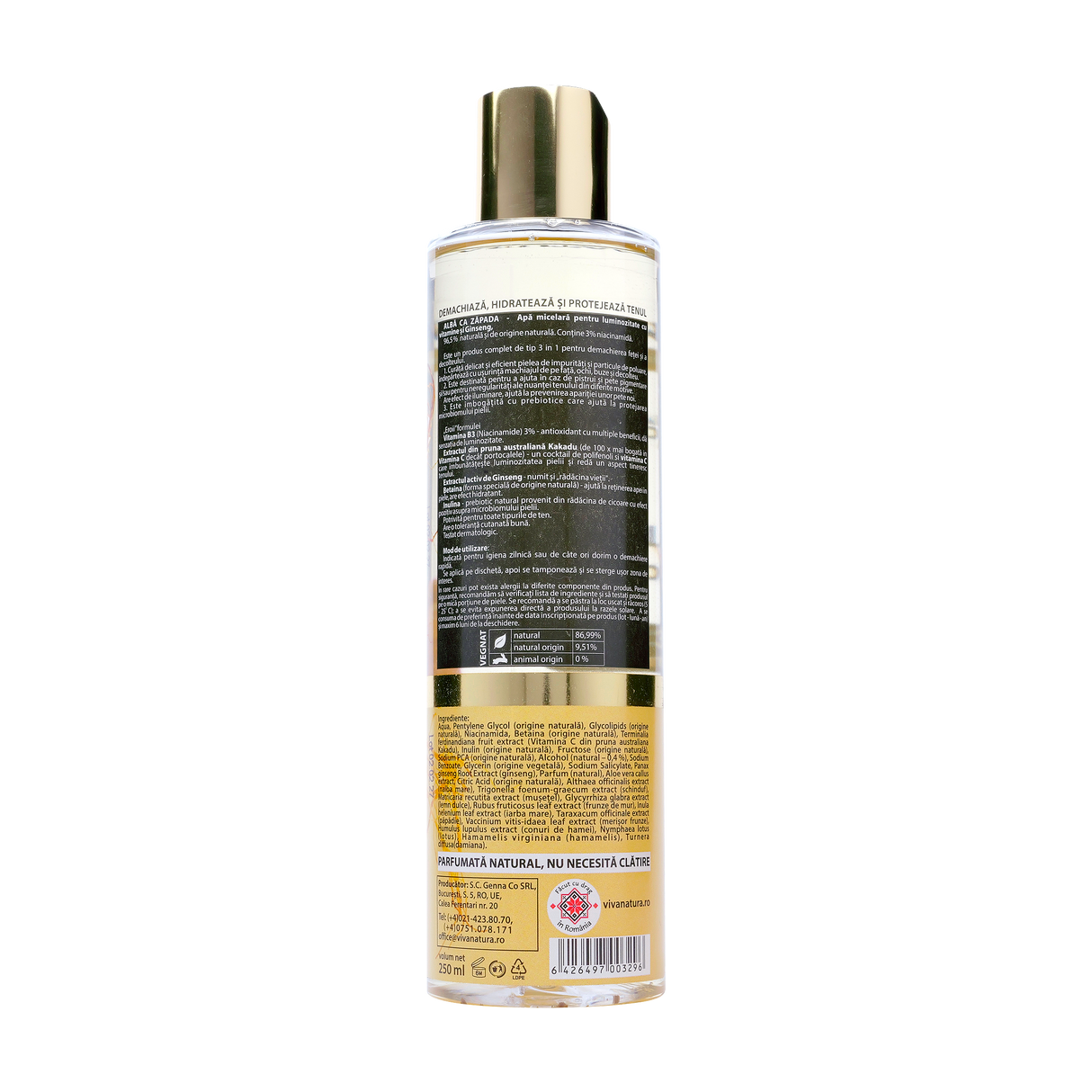 Apa micelara luminozitate ginseng & vitamine 250 ml