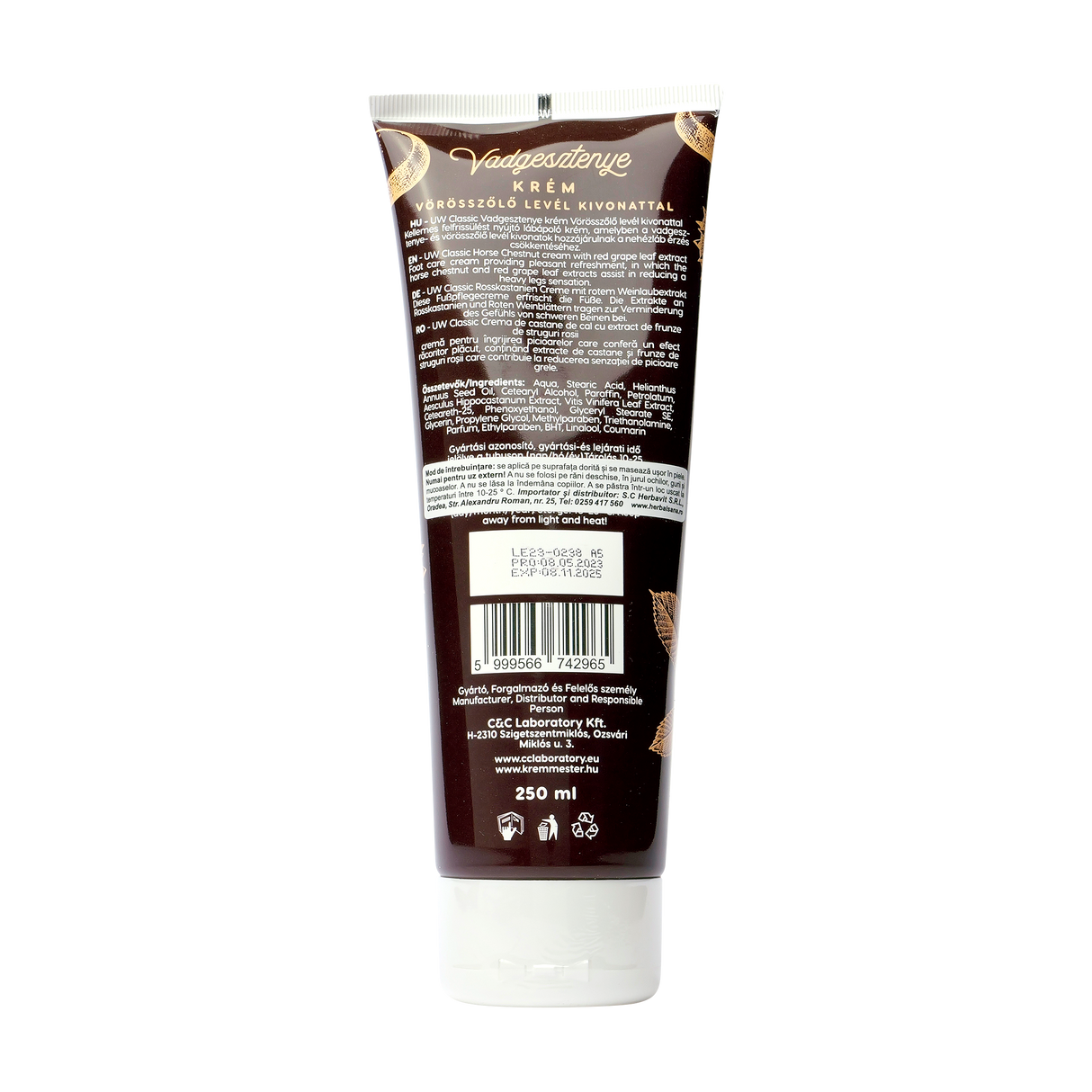 Crema pentru picioare cu castan salbatic c&c 250 ml