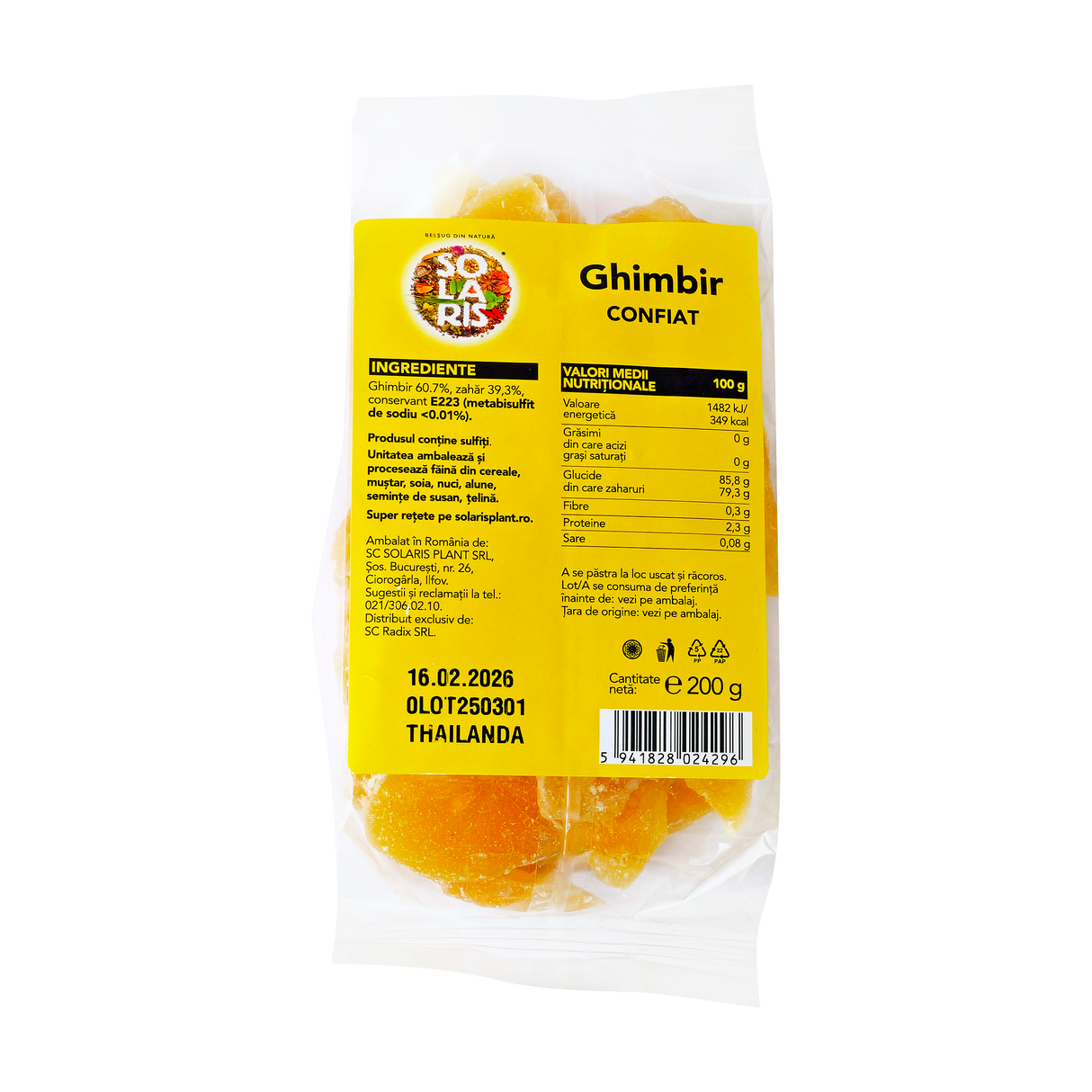 Ghimbir confiat 200 g