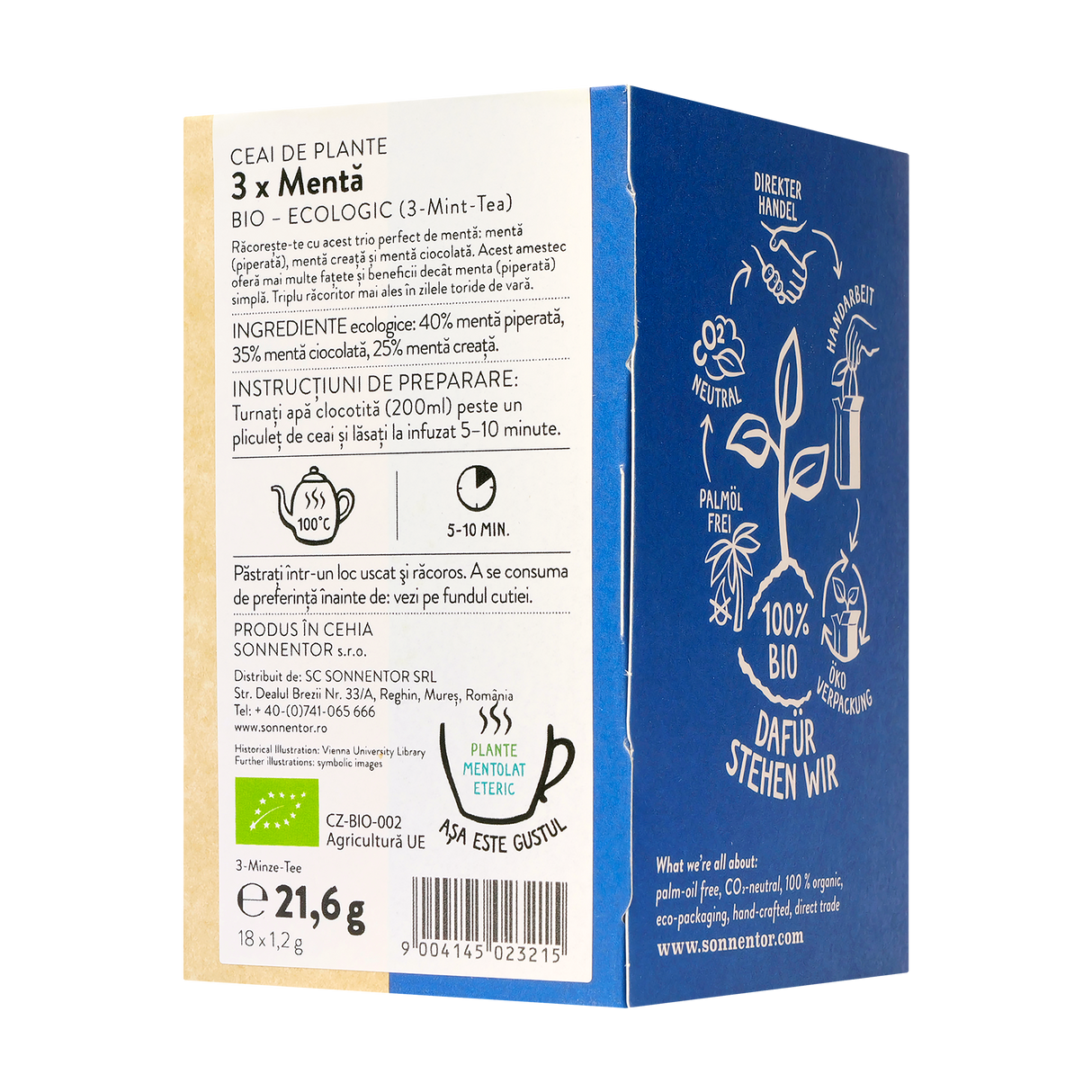 Ceai plante 3 x menta 18 plicuri