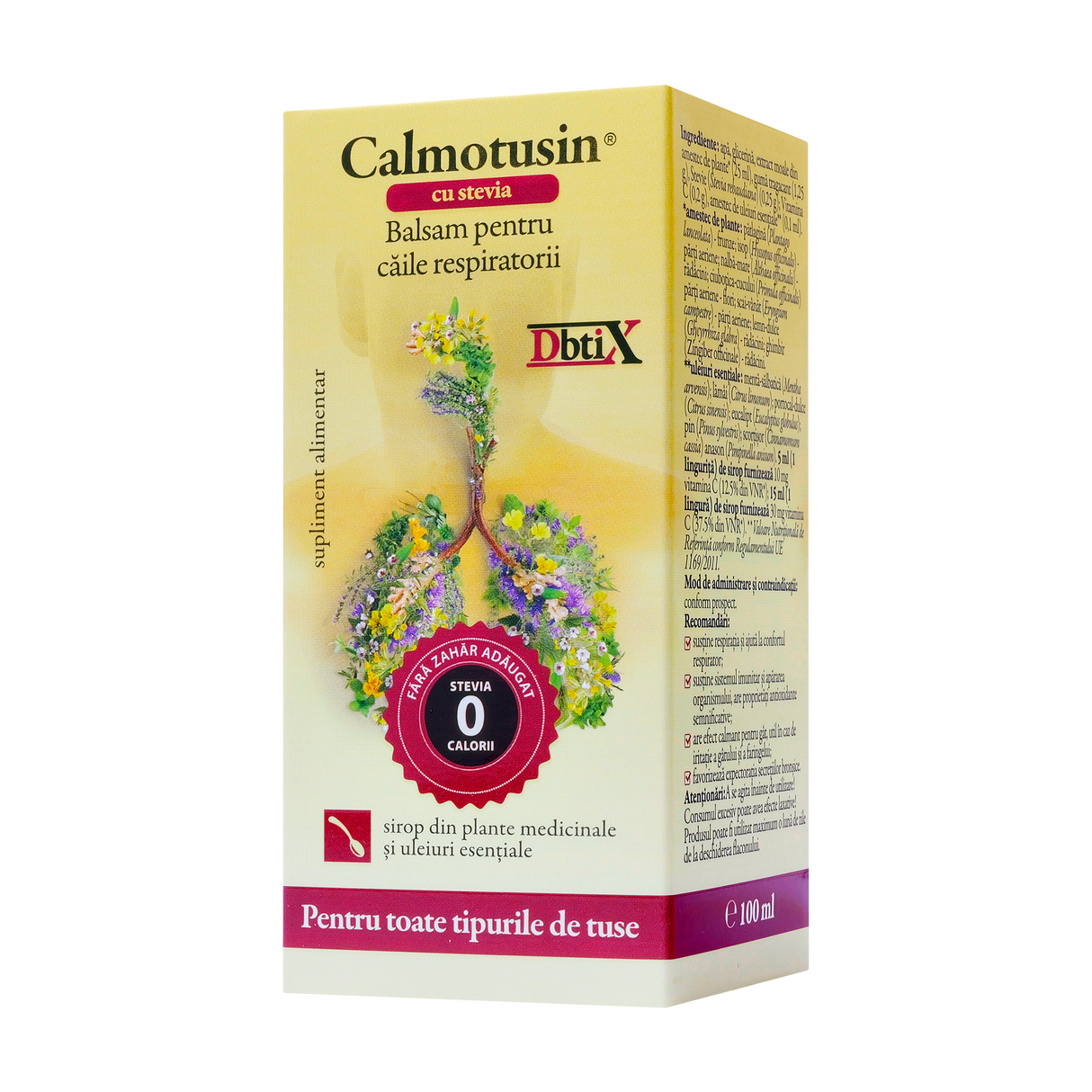 Calmotusin cu stevia DBTIX sirop 100 ml