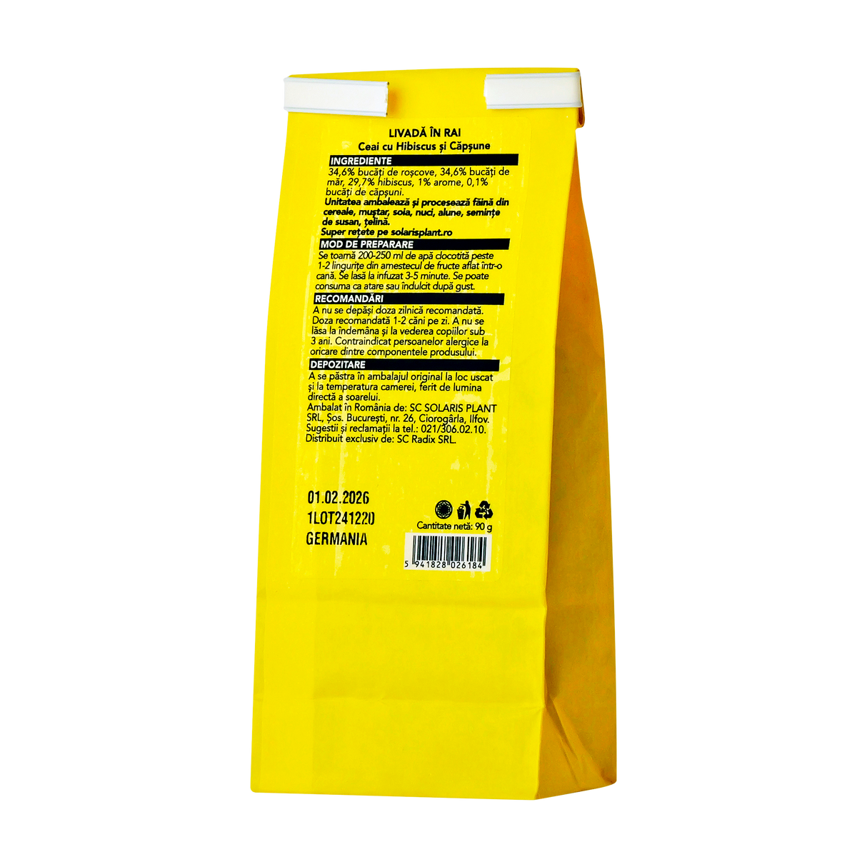 Ceai cu hibiscus si capsune 90 g