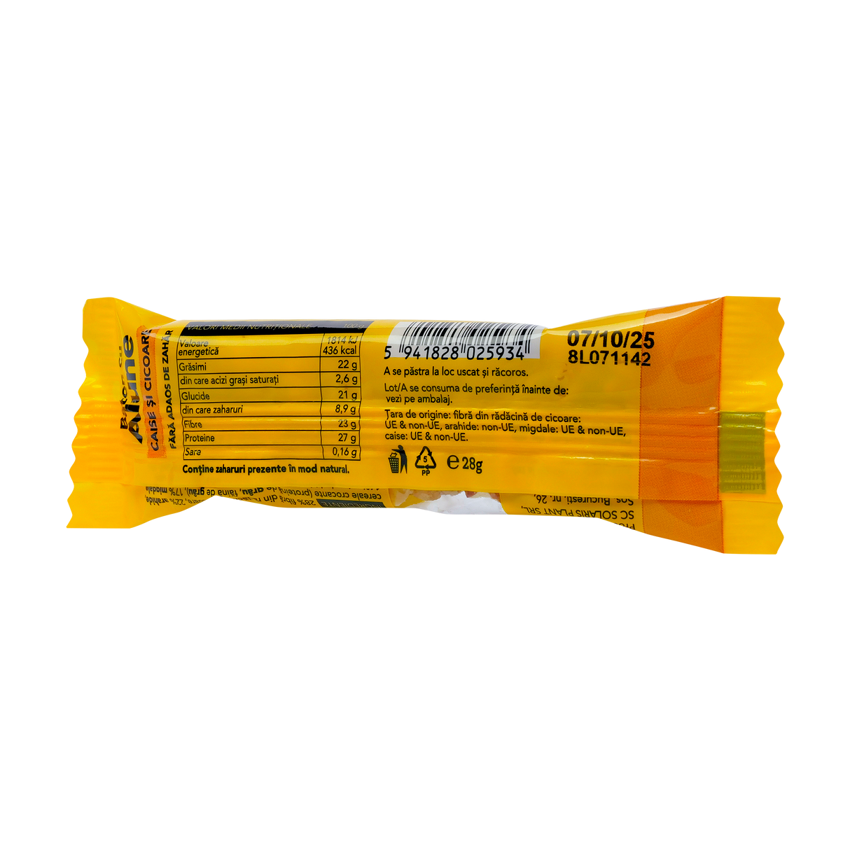 Baton cu alune, caise si cicoare 28 g