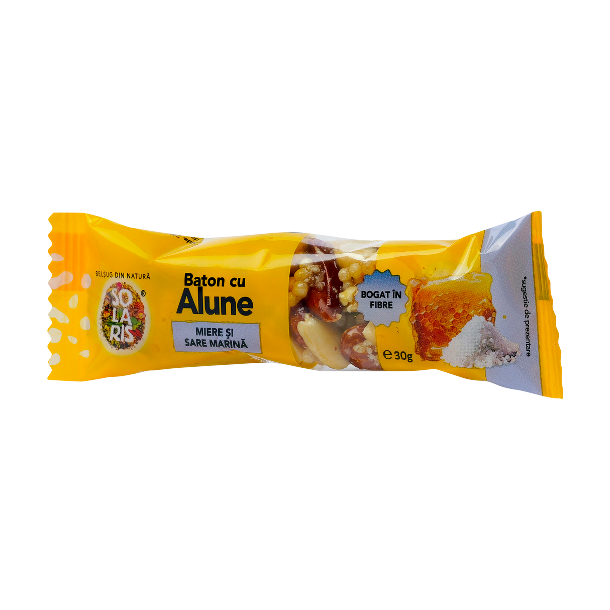 Baton cu alune, miere si sare marina 30 g