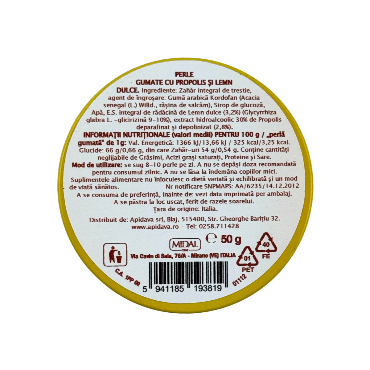 Pastile gumate cu propolis si lemn dulce 50 g