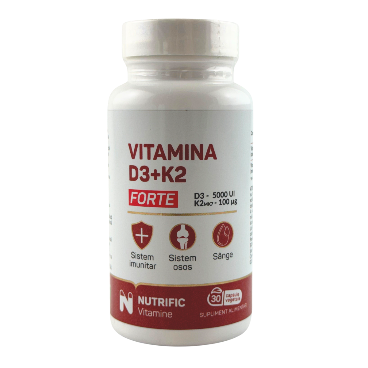 Vitamina D3 5000UI si K2 100mg Forte 30 capsule