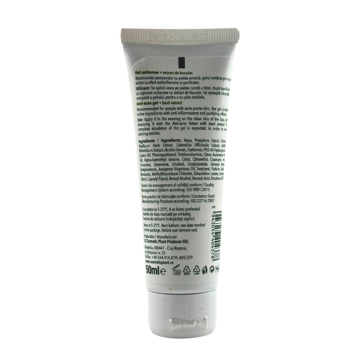 Gel antiacneic cu extract de busuioc 50 ml
