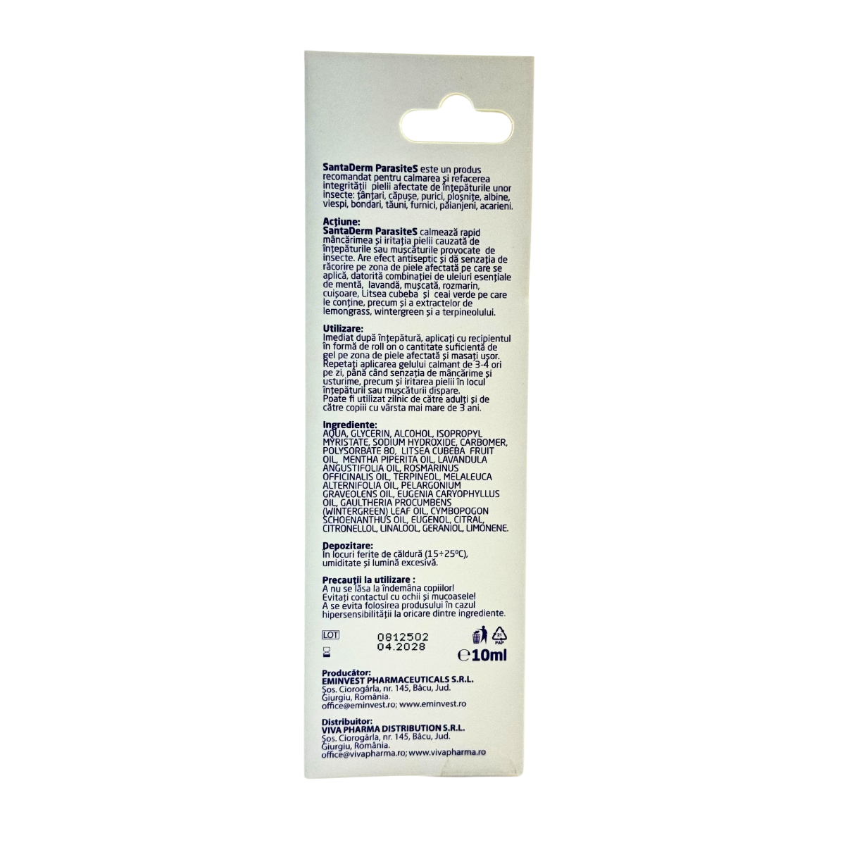 Gel calamant pentru intepaturi de insecte Roll On 10 ml