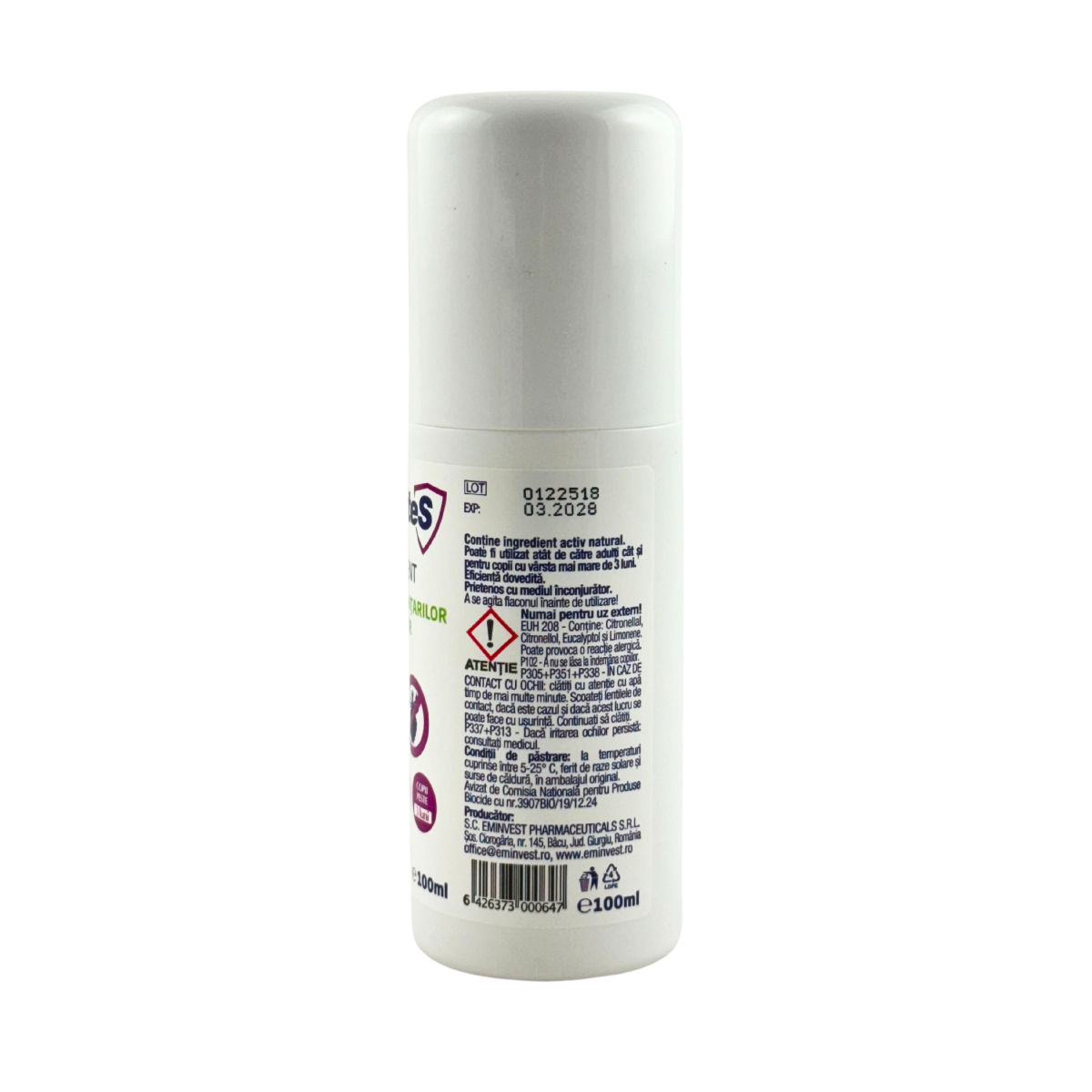 Roll On repelent impotriva tantarilor si capuselor 100 ml