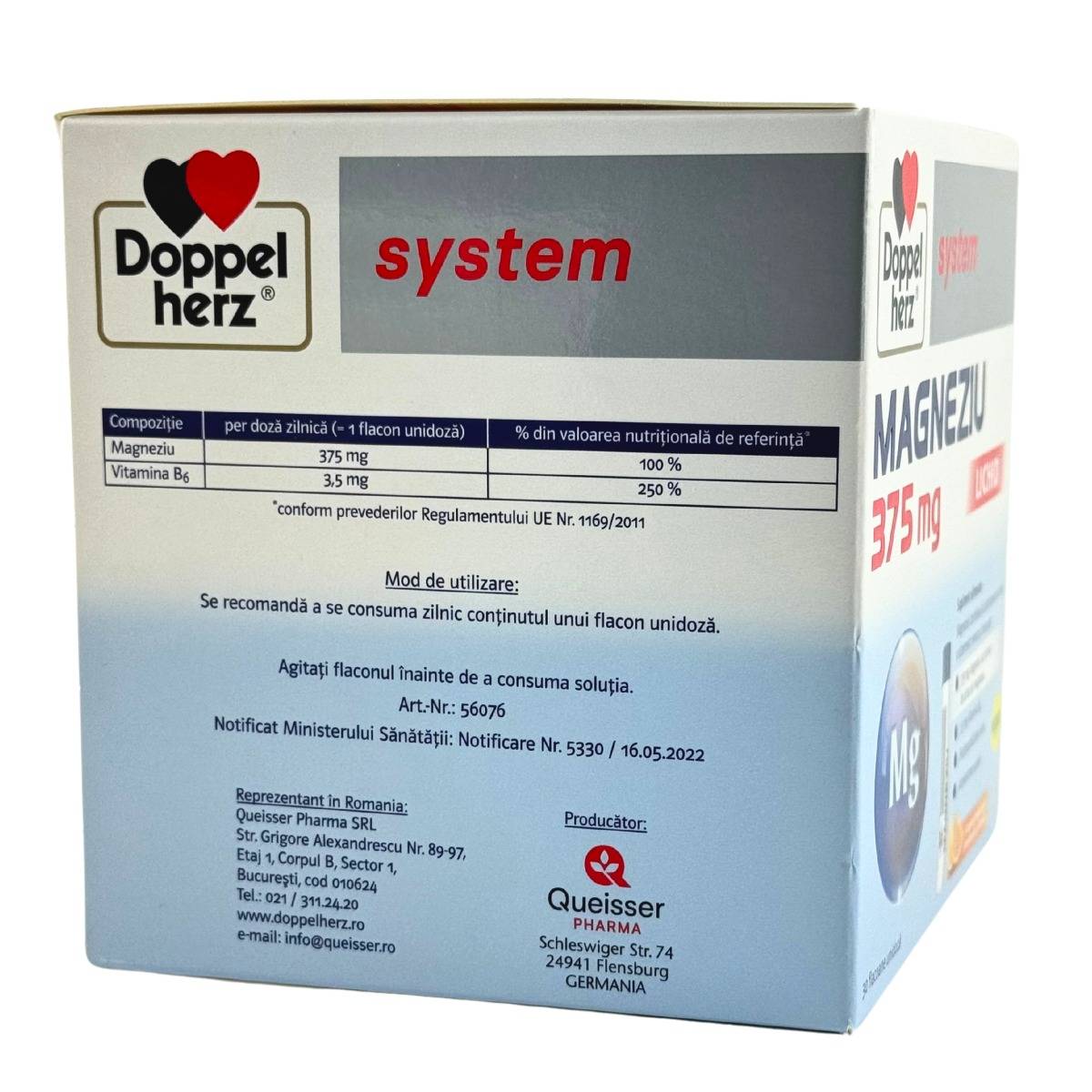 Magneziu 375 mg lichid System 30 doze